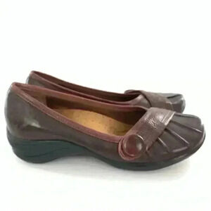 Hush puppies Sonnet flats size 5.5 36.5 brown leather slip on comfort ballet